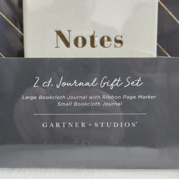 Gartner Studios Cream Gray Gold Bookcloth Journal 2 Piece Gift Set NWT - Picture 3 of 10